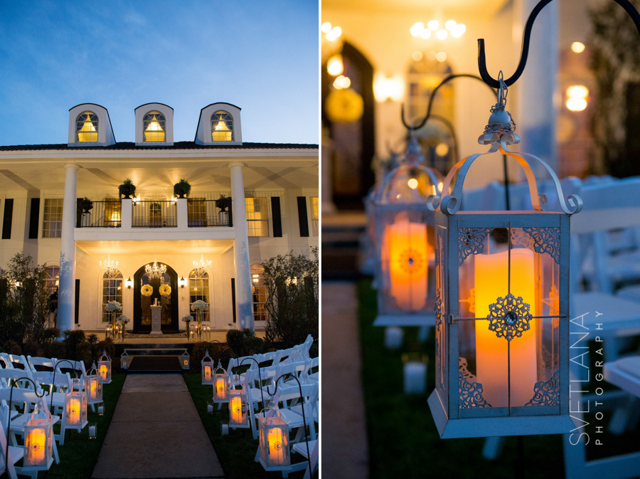 Night wedding at The Plantation House in Pflugerville