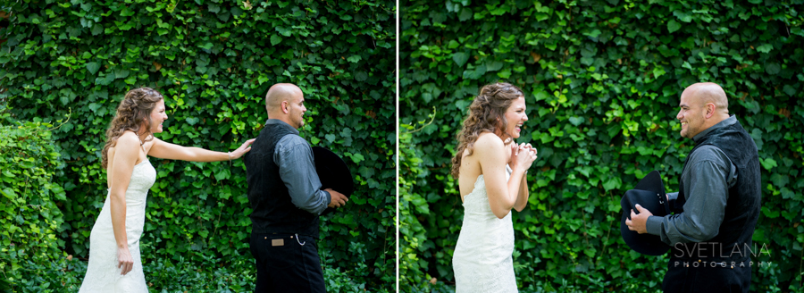 First look - bride and groom at Red Corral Ranch in Wimberely